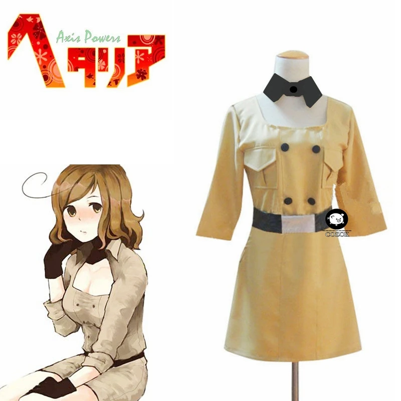 

APH Axis Powers South Italy Romano Reversion Female Body COS Clothing Cosplay Costume With Gloves