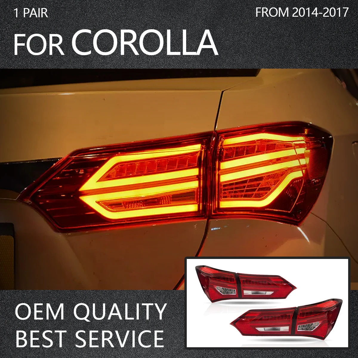 Автомобильные фары полностью светодиодные задние фонари в сборе для Toyota Corolla