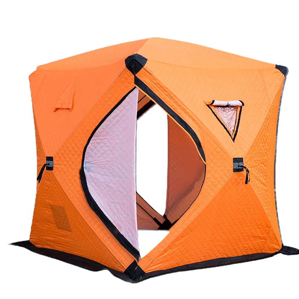 

Portable Winter Ice Fishing Tent Outdoor Winter Camping Tent Thickened Warm Three-layers Cotton Shelter Waterproof Windproof