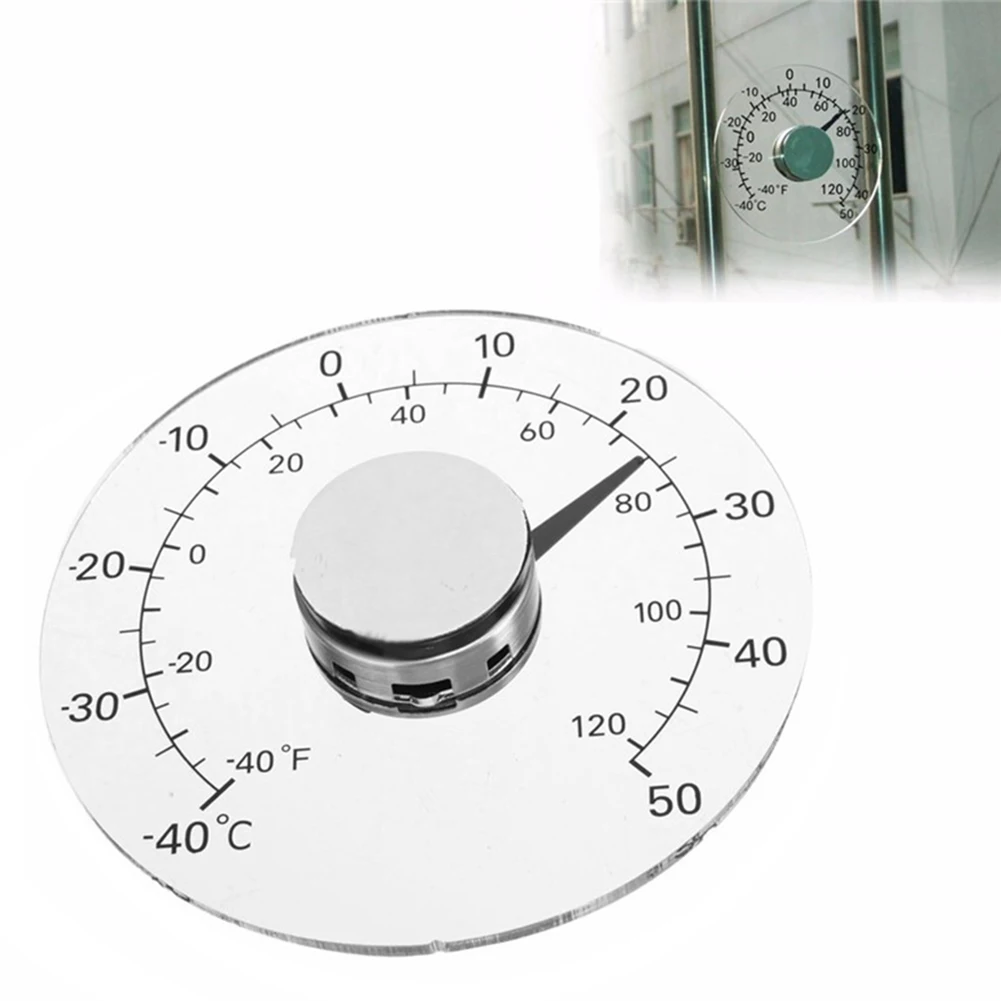 

Circular Self Adhesive Window Outdoor Thermometer Fahrenheit Celsius Degree Pointer Temperature Meter Home Indoor Tool Accessory
