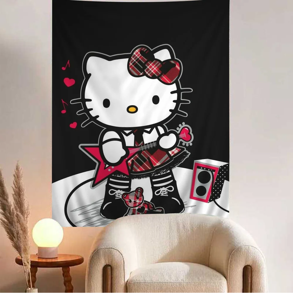 Sanrio H-Hello K-Kitty аниме гобелен хиппи цветок настенные ковры декор для общежития