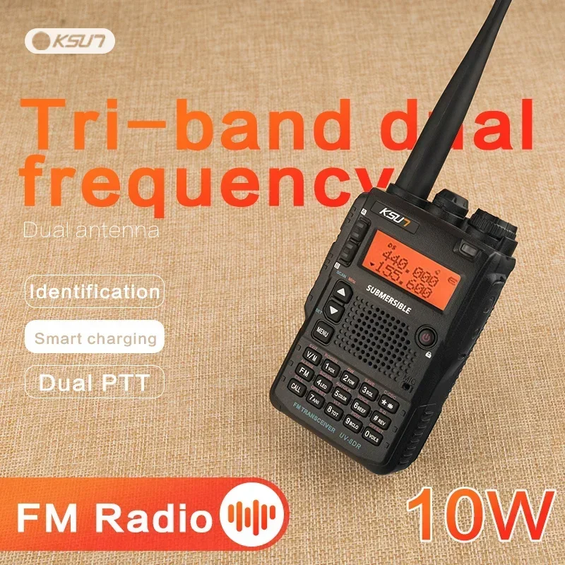 Горячая продажа 10 Вт рация UV-8DR 136-174/240-260/400-520 МГц трехдиапазонная двусторонняя