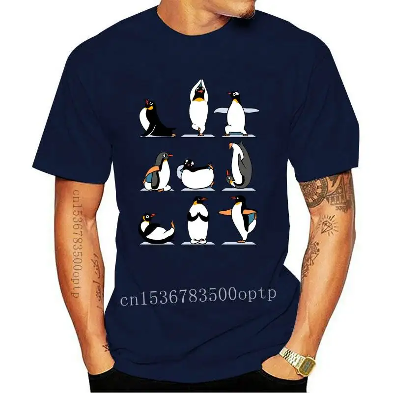 

FASHION Super Lovely Penguin Yo-ga Print T Shirt Novelty Customied Women Short Sleeve Cute Girl Tees I Love Animal Design Tops