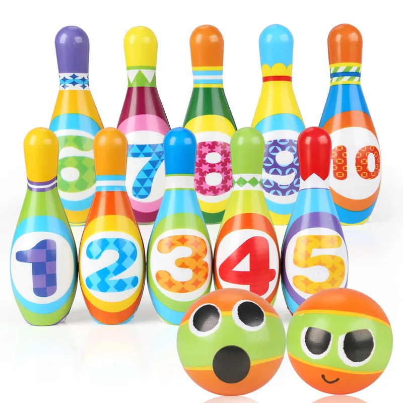 

Children's Pu Solid Bowling Game Set Colorful Numbers Animal Pattern Sporting Goods Outdoor Indoor Parent-child Sports Fitness