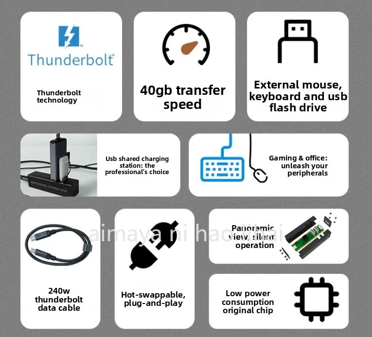Фото Адаптер T3/T4 Oculink Lightning USB4, док-станция для внешней видеокарты ноутбука №2