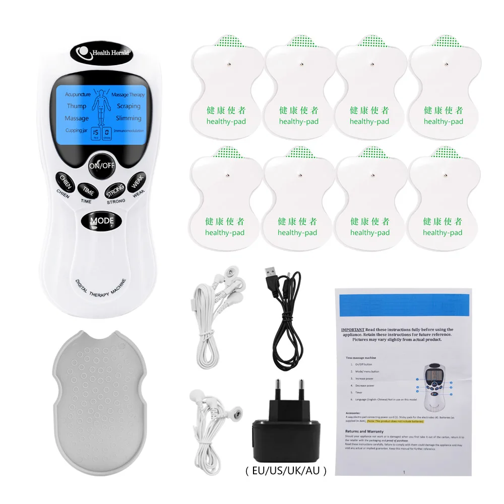 

8 Modes Tens Machine Body Massager Electric Physiotherapy Tens Unit EMS Muscle Simulation Vibrators Pain Relief Tool Health Care