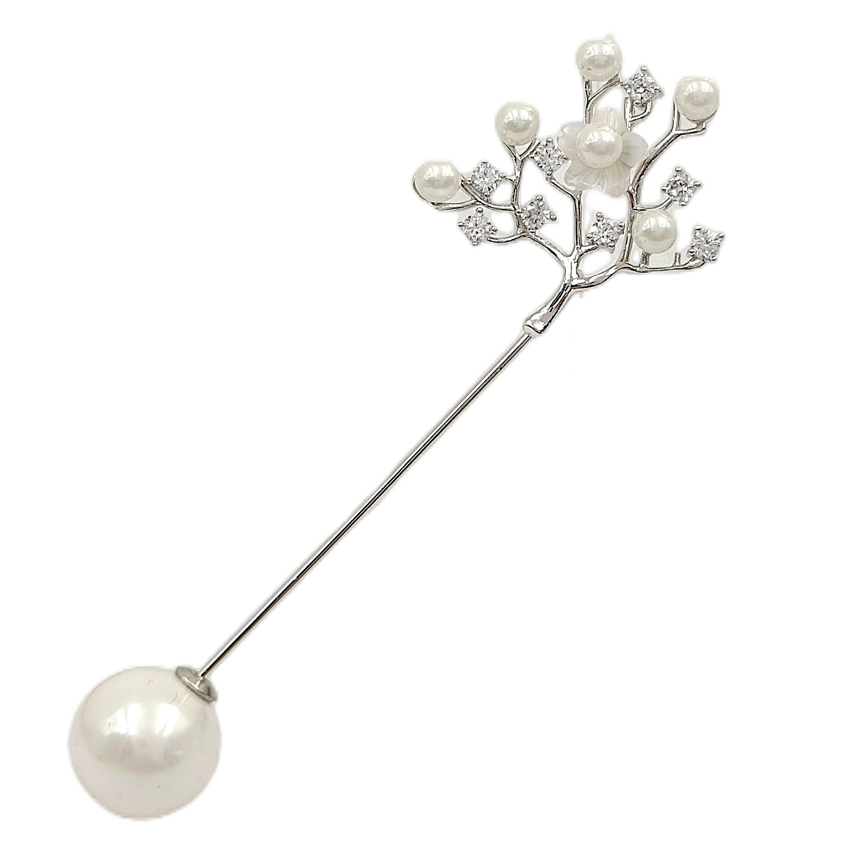

Elegant Stylish Spray White Mother of Pearl Blossom Plum Lapel Stick Pins Sakura Wedding Bridal Bridesmaid Guest Gift Jewelry
