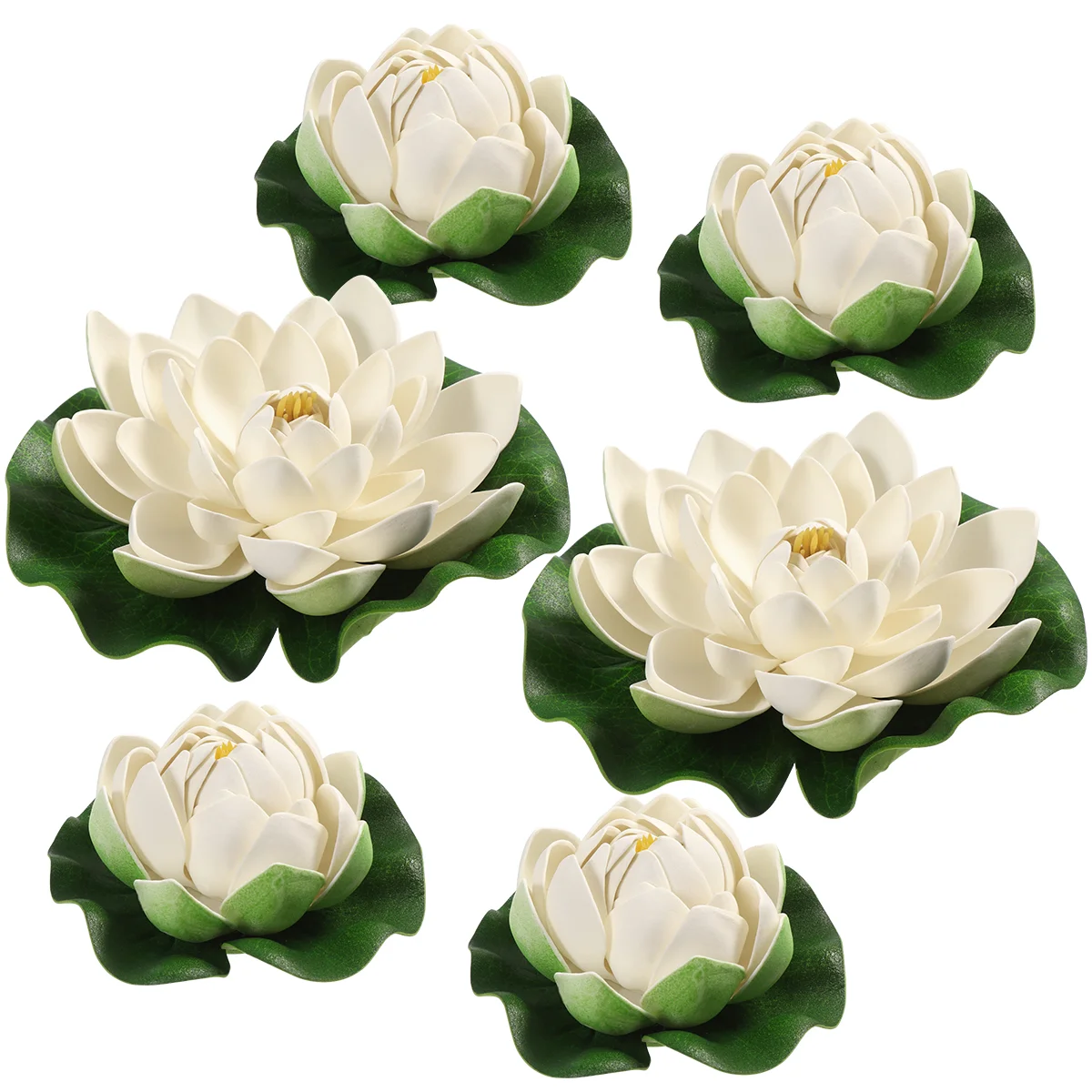 

6pcs peace water floating flowers artificial water outdoor decoration ornament for garden pond aquarium pool wedding size live
