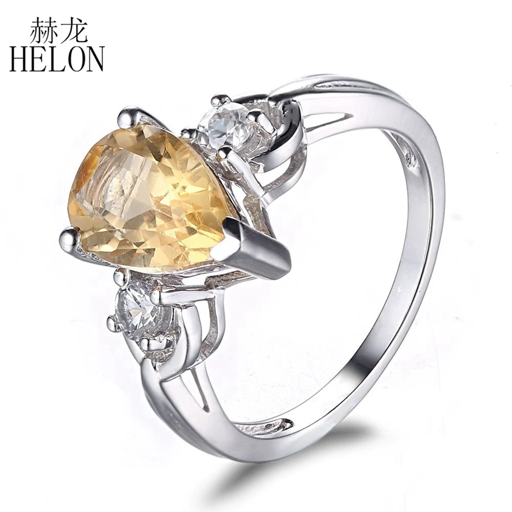 

Твердое кольцо HELON Moissanite, 14 к, 10 к, белое золото, перламутровое, 10x7 мм, оригинальное натуральное цитриновое кольцо для помолвки