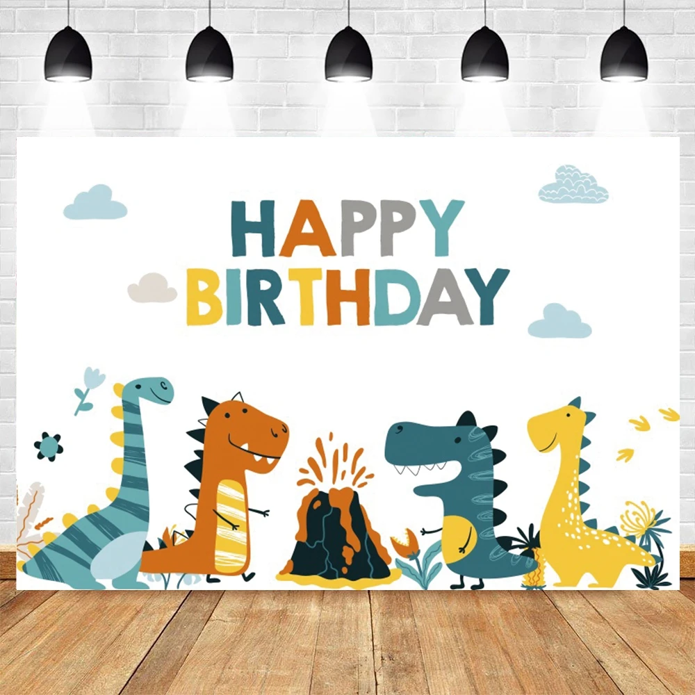 

Cartoon Dinosaur Wild Animals Photography Background Decor Baby Newborn Happy Birthday Party Photocall Backdrop Studio Shoot