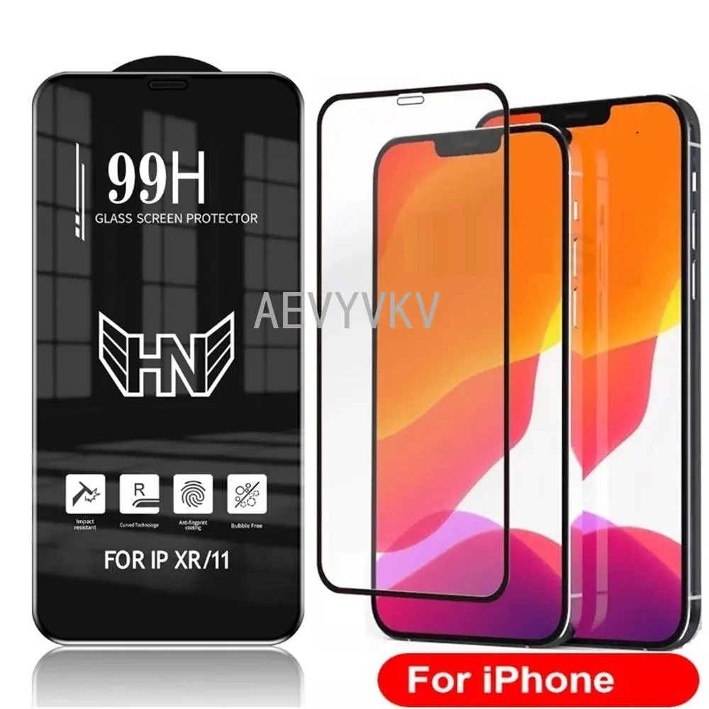 

50pcs/lot 99H Hardness Full Body Curved screen Tempered Glass screen protector For IPhone 6 7 8 Plus X XR Xs max 11 12 13 14