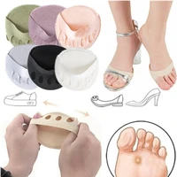 1pair invisibility ice silk anti slip calluses forefoot summer cotton foot pain care sponge mat open toe socks