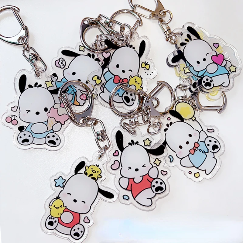 

Pochacco Keychain Anime Sanrio Kawaii Car Bags Pendants Accessories Toys Christmas Gifts for Friends Delivery Family Wholesale