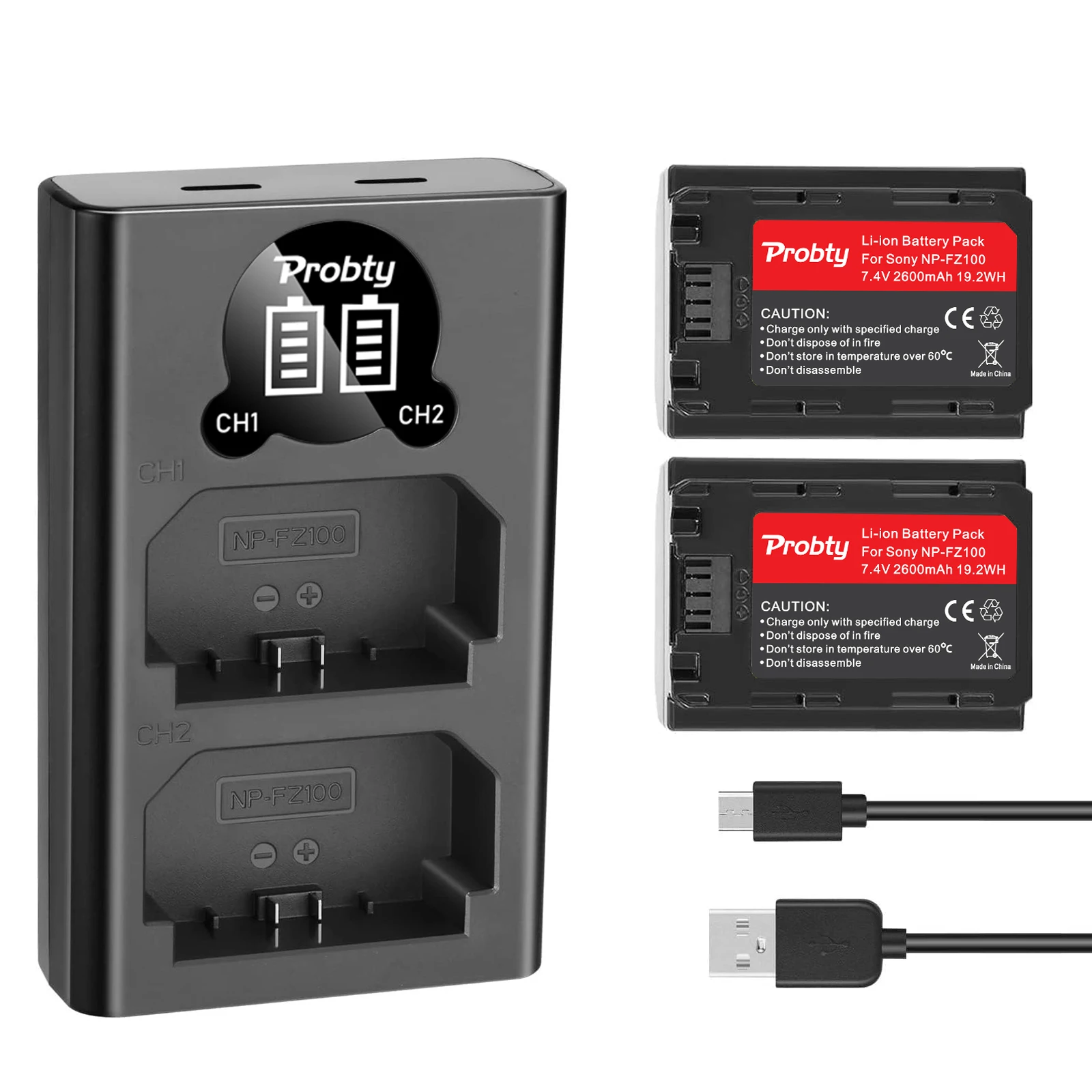 2600 мАч NP-FZ100 NPFZ100 NP FZ100 Аккумулятор + светодиодное зарядное устройство для Sony A6600 A7M3