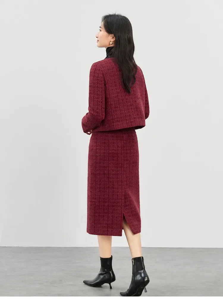 SENTUBILA комплект из 2 предметов женский наряд укороченные шерстяные куртки прямая