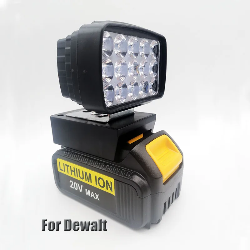 

LED Light FOR Makita 18V Battery BL1815, BL1830,BL1840, L1850,BL1860 For Dewalt DCB200 DCB205 Battery 900LM Outdoor Flashlight