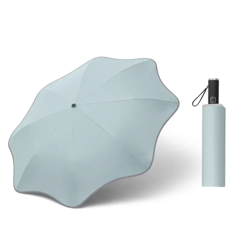 

NEW New Round Corner Umbrella Night Reflective Automatic Umbrella Folding Anti-poke Black Glue Anti-wind Umbrella