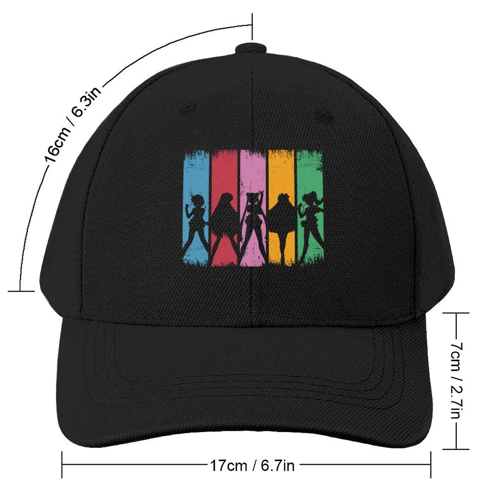 Colorful Sailormoon Baseball Cap Hood Snap Back Hat Women's Beach Men's