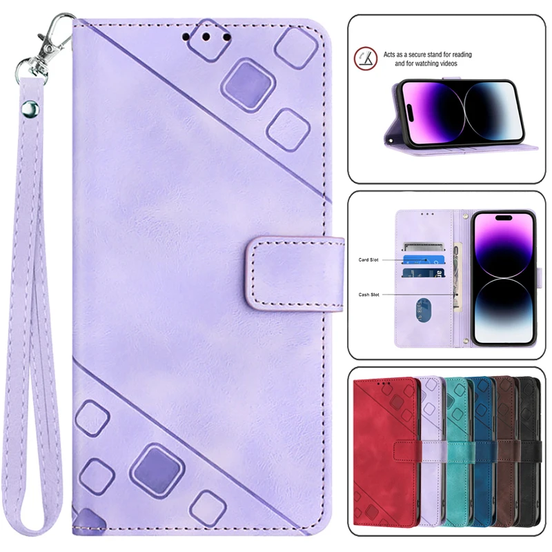 

Leather Case on For Etui Nokia C31 C12 G21 G11 G60 X30 G100 G400 C100 C200 Case Magnetic Geometric Pattern Wallet Book Cover