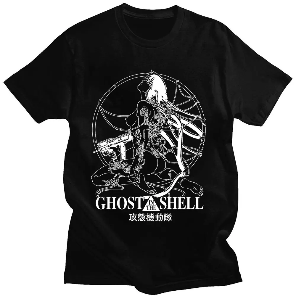 

Kusanagi Motoko Ghost Soldier Ghost In The Shell T-Shirts Men Cotton T Shirt Anime Short Sleeve Tee Shirt Clothes Streetwear Top