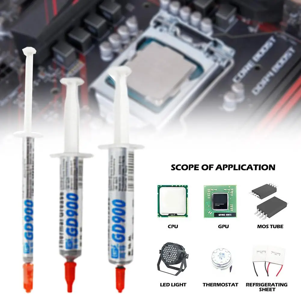 

GD900 Thermal Conductive Silicone Paste Heat Sink CPU GPU LED Chipset Notebook Computer PC Components Cooling Grease Syringe