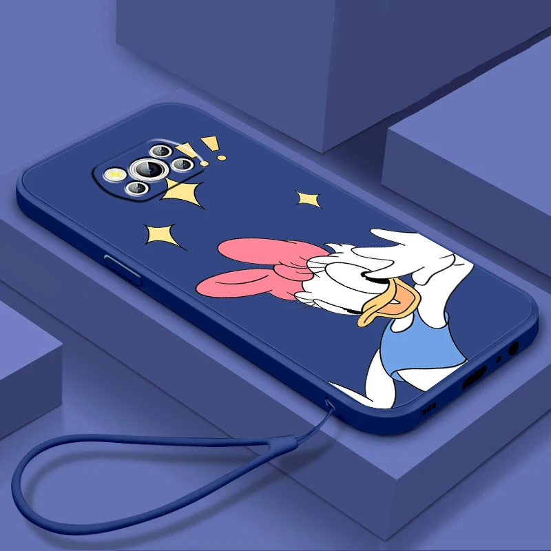 

Disney Princess Donald Duck Phone Case For Xiaomi Mi Poco X4 X3 C40 C3 M4 M3 F4 F3 GT Pro NFC 5G Soft Cover Liquid Rope Funda