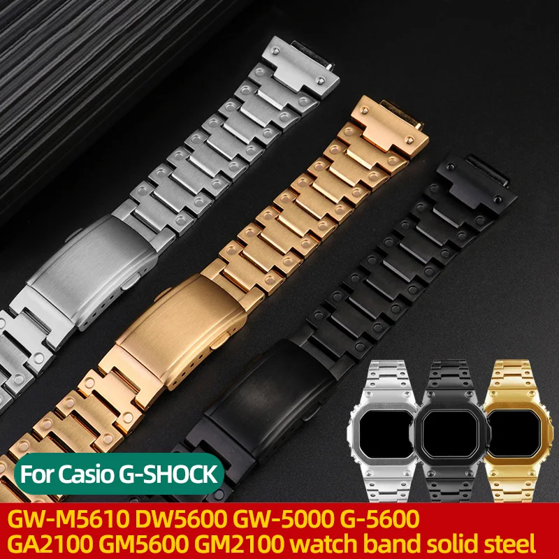 Ремешок для часов из нержавеющей стали Casio G-SHOCK DW5600 GW-M5610 GA2100 GM5600 GM2100 Series мужской