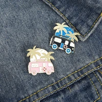 creative rv outdoor tourist car brooch coconut badge anti light buckle travel car bus pin