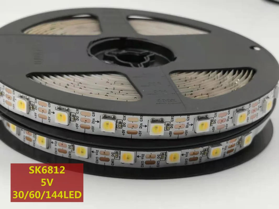 Светодиодная лента SK6812 WWA 1 м/5 м (теплый белый/янтарный) 30 60 74 96 144 светодиодов