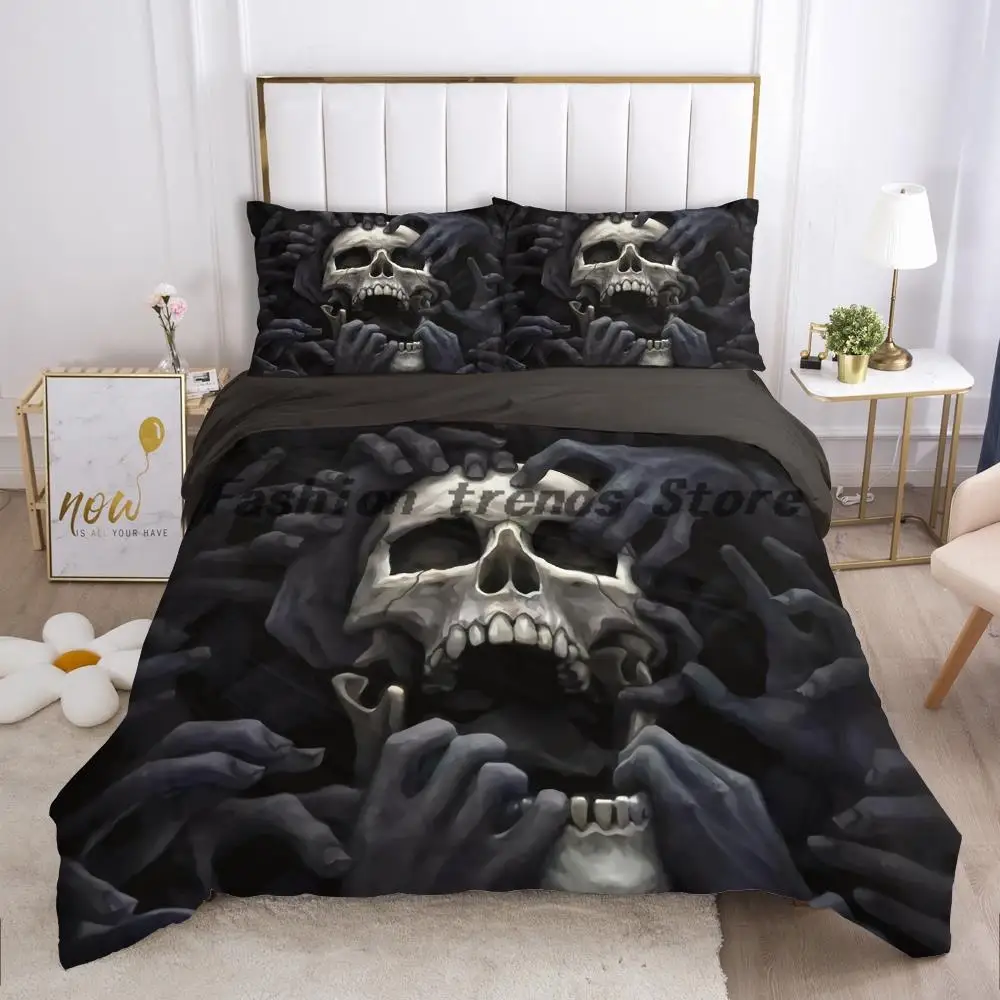 

Skull Deadpool Duvet cover set 240x220 200x200 Bedding set Twin Queen King Double Bed linens Quilt cover Bedclothes Big hand