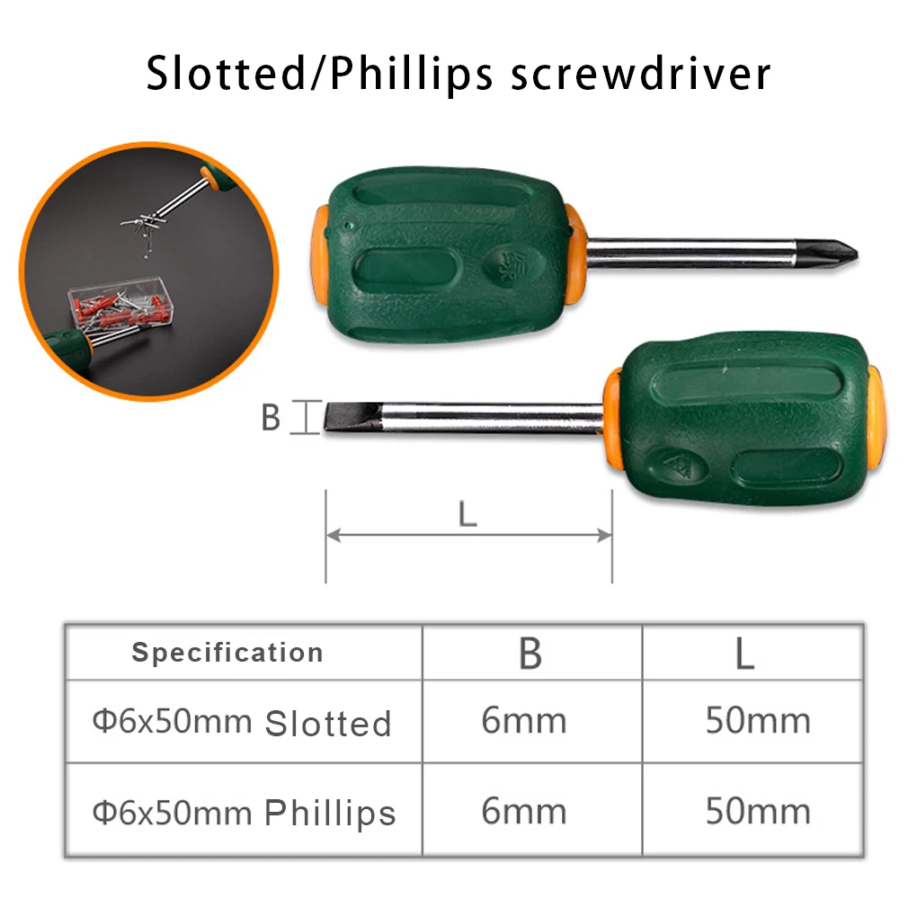

Steel Screwdriver Replacement Solid Color Suction Type 6x50mm PVC ABS Handle Repairing Maintaining Screw Driver Crossed
