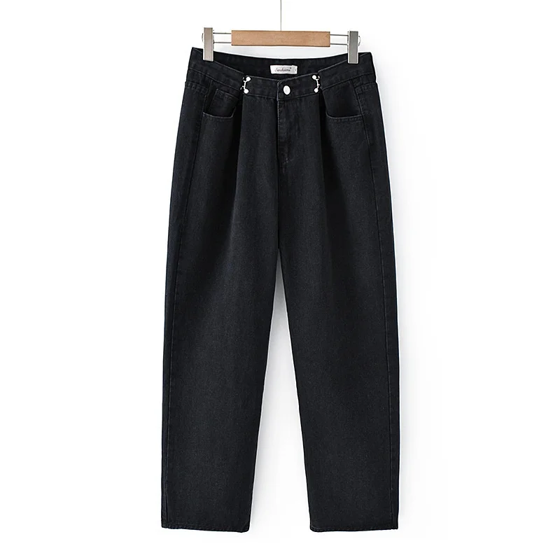 

Women's Solid Color Black Jeans Ladies' High Waist Harem Denim Pants