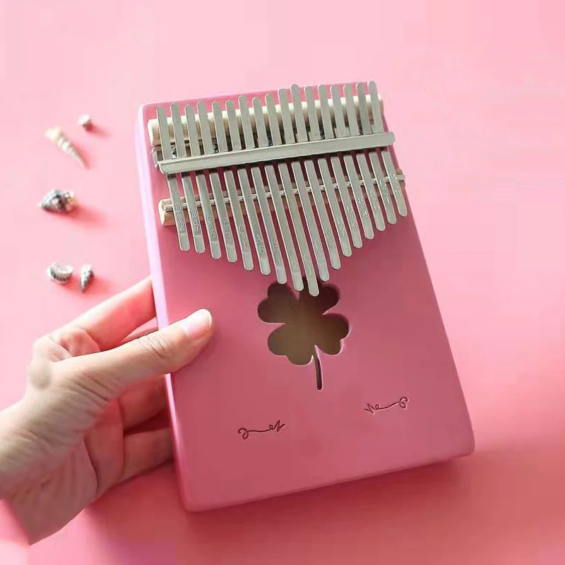 

17 клавиш фирменный калимба натуральная сосна тело четырехлистный клевер большой палец пианино для детей взрослых Портативный простой в ос...