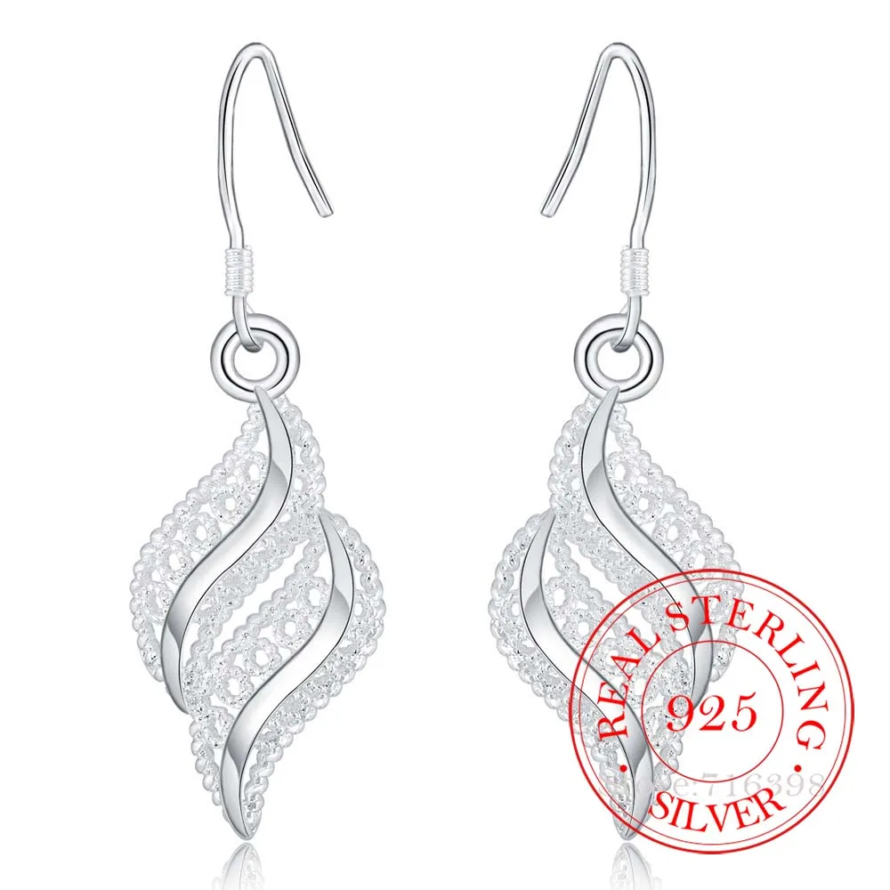 

925 Sterling Silver Earring Korean Vintage Geometric Palace Pattern Dangle Earrings For Women 2020 Engagement Wedding Jewelry