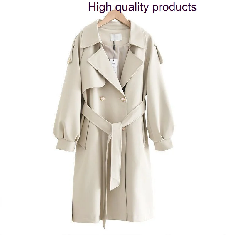 

Women Spring 2023 New Fashion High-Grade Trench Coats Classic Double Breasted Female Outer With Belt Windbreak Jacket