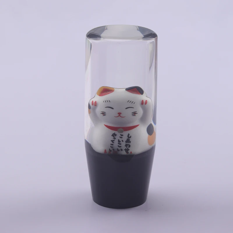 

Универсальная Прозрачная Круглая ручка переключения передач JDM Lucky Cat, 150 мм, с адаптерами, ручка переключения передач