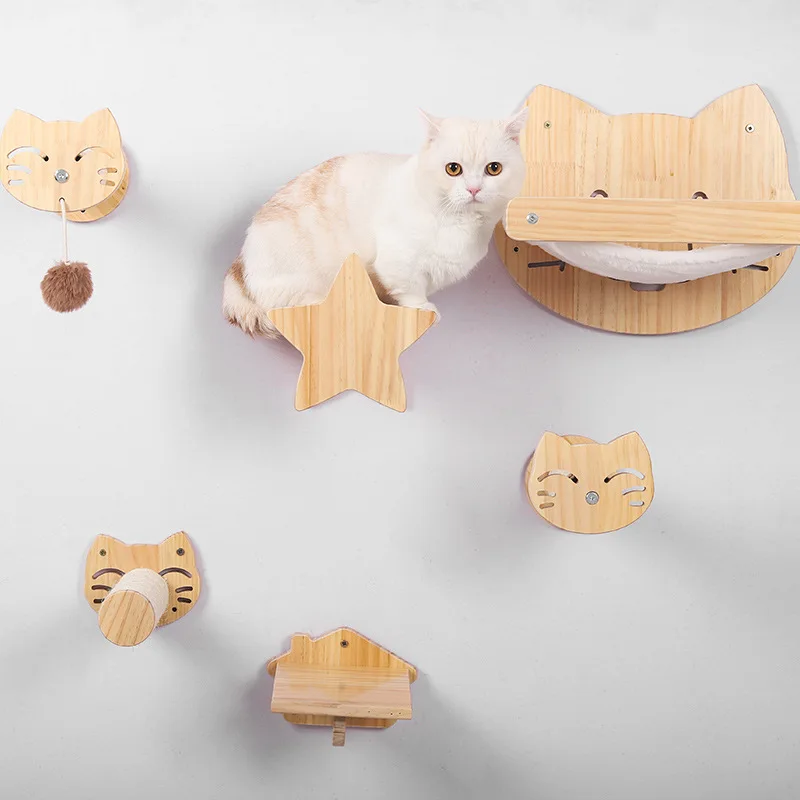 

Pine Solid Wood Play Structure for DIY Cat Climbing Frame Cat Wall Hanging Cat Nest Grab Column Cat Hammock Stair Room