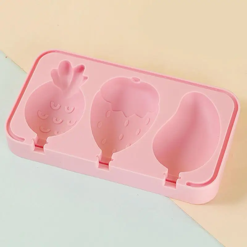 

Ice Cream Mold Home Durable Silicone Popsicle Molds Ice Cream Mold With 3 Cavities For Juice Yogurt Jelly Kitchen Tool Accessory