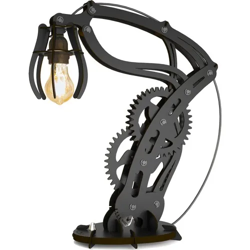 Woodact Larix Mechanical Wooden Moving Table Lamp Black