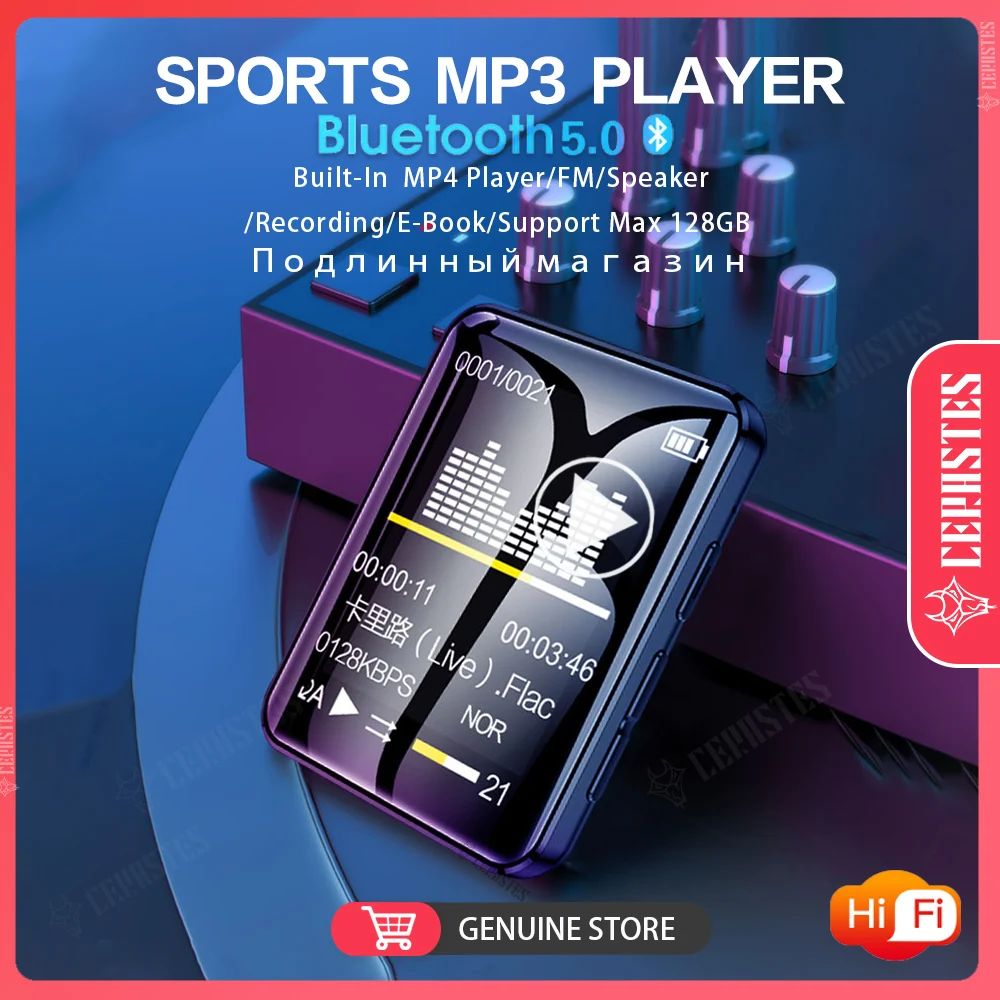

2023NEW MP3 Player Bluetooth 5.0 HIFI Sound Walkman 16GB Music Player Portable MP4 Video Player FM/E-Book/Recording mp3 плееры
