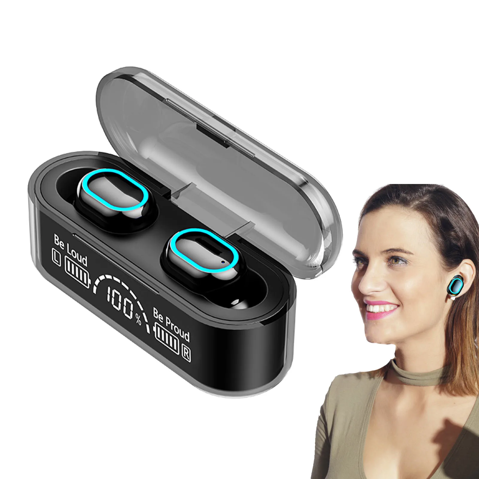 

Blue Tooth Earphone Wireless 5.2 Headphone With Microphone 9D Stereo Gaming Sport Waterproof Earbuds Headsets Touch Control