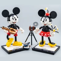 fit 43179 disney mickey minnie mouse model bricks creative diy cute cartoon character building block for children toys gift kid