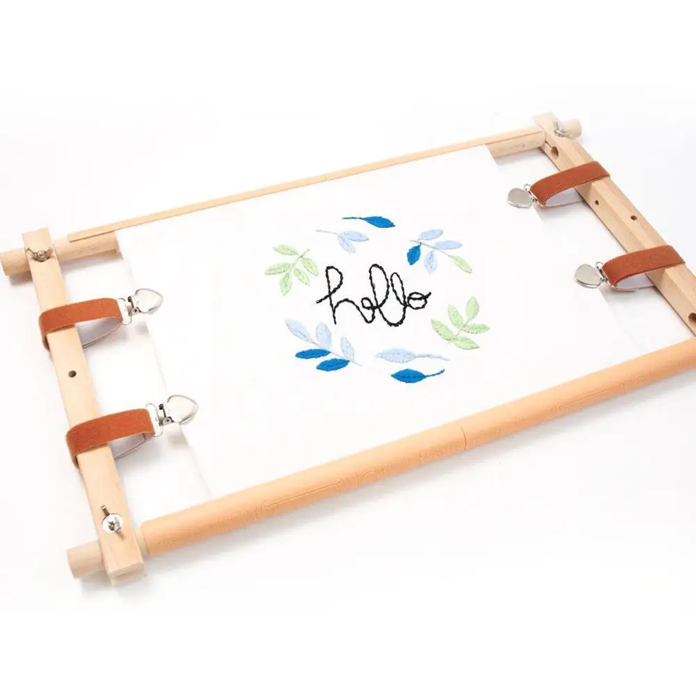 

Wooden -stitch Embroidery Frame Combination Set Embroidery Simple Removble Size Embroidery Large Stand Holder Tools N7v2