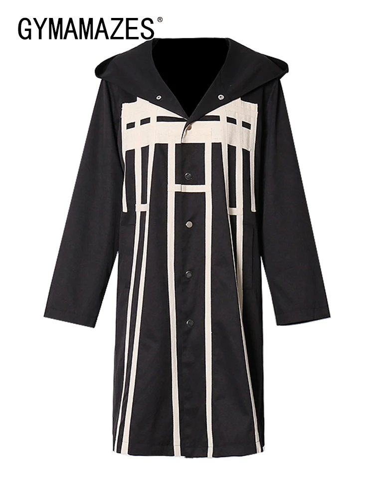 

GYMAMAZES Printed Colorblock Jacket For Women Hooded Collar Long Sleeve Casual Jackets Female Fashion Clothing 2022 Spring Style