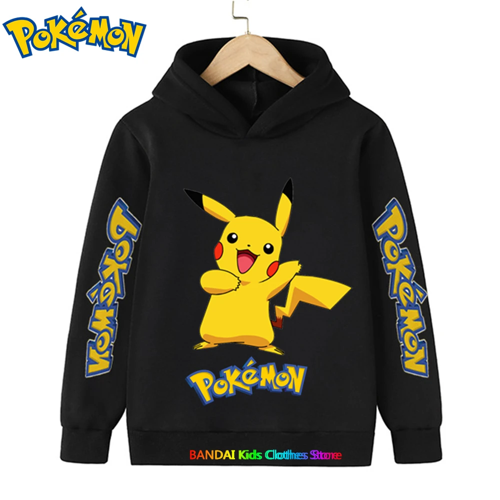 

Hot 3-14 Years pokemon Hoodie Kids Fashion Children Baby Boys Clothes Pikachu Sweatshirt Children Tops Girls Clothing Sweater