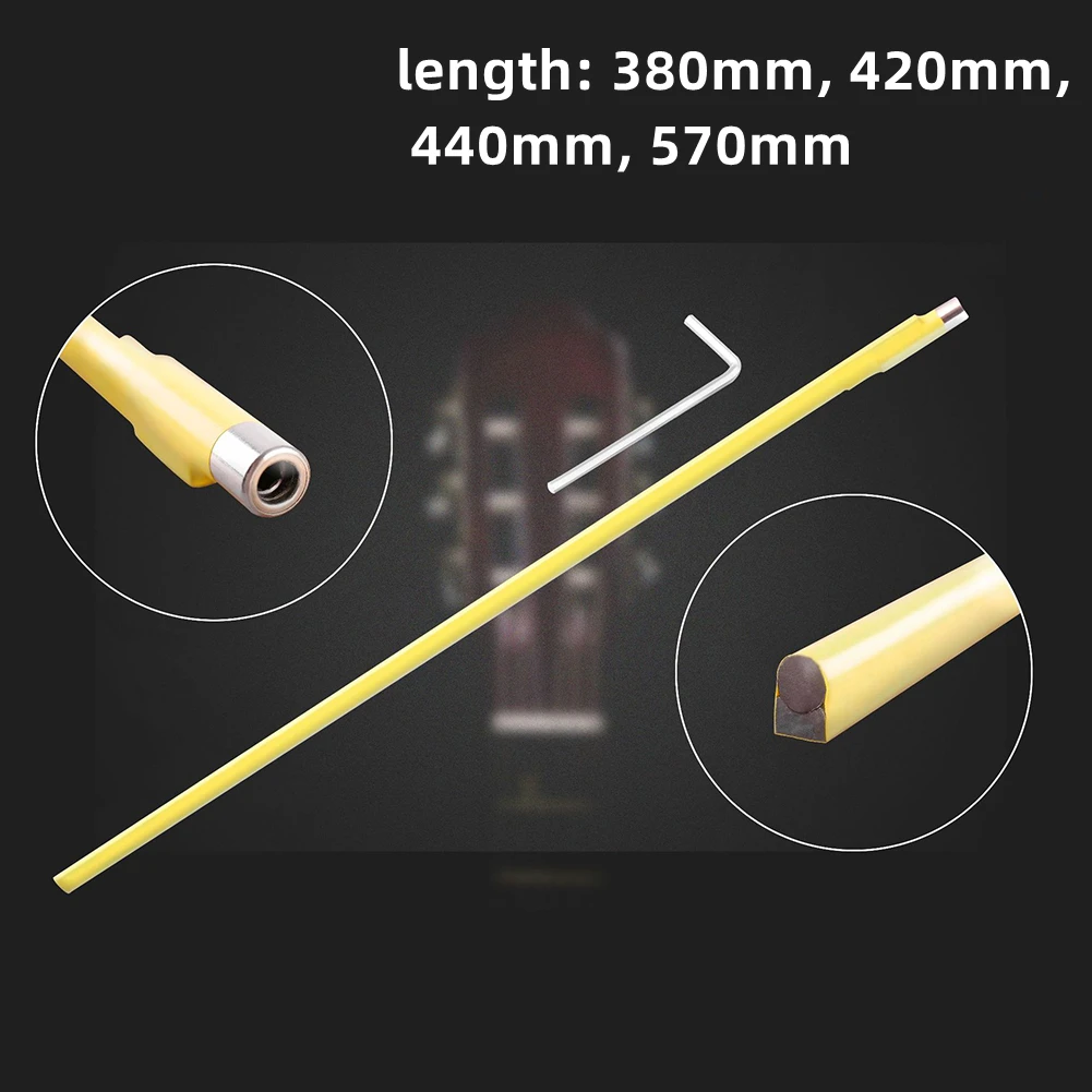 

Guitar Truss Rod Dual Acting Two Way Adjustable Lever Yellow 380-580mm With Hex Wrench Metal Truss Rod Musical Instrument Tools