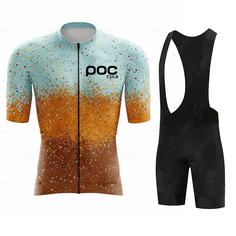 

CULB POC Cycling Jersey Breathable Quick Dry Men's Cycling Jersey Short Sleeve Summer MTB Road Biking Jersey Cycling Clothing