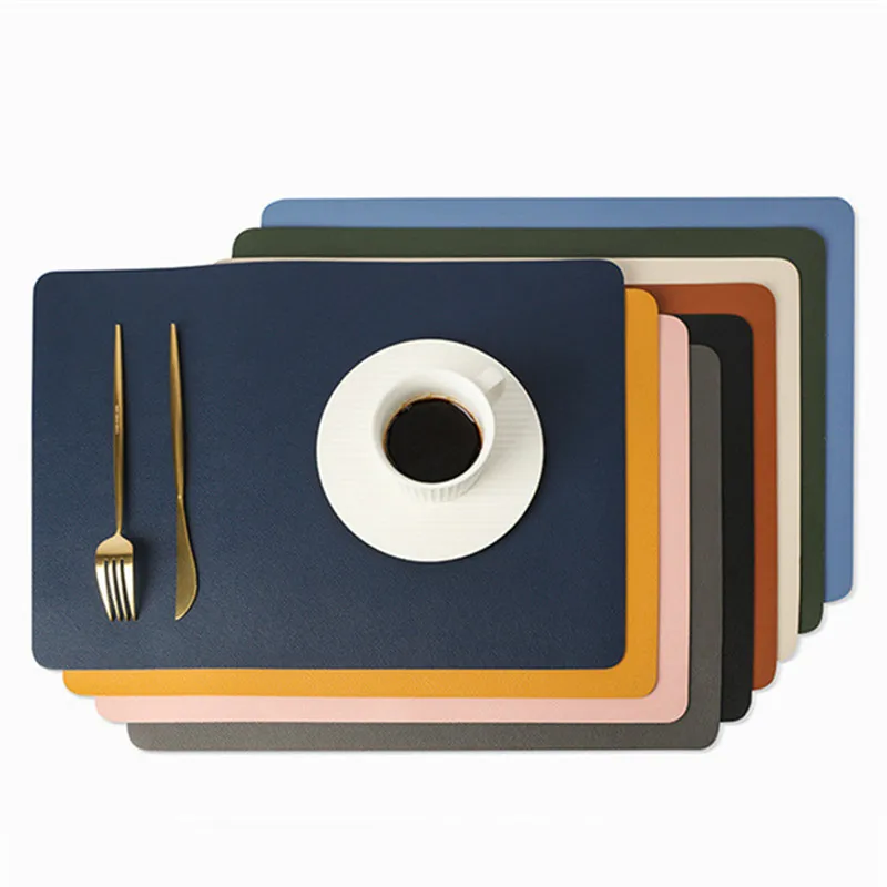 

Placemats for Table Double Layer PU Placemat for Dining Table Mat Plate Pads Bowl Pad Coasters Table Pad Coffee Mats Home Decor