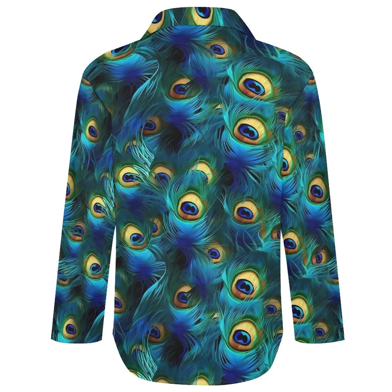 Винтажная повседневная блузка с павлиньими перьями кавайные блузки длинными