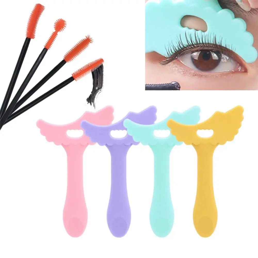 

Mascara Baffle Eyeliner Template with Eyelash Brushes Lying Silkworm Eyeshadow Shaper Pad Assistant Easy Eyebrow Shaper Stencils
